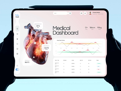 BioTrack® - Healthcare Dashboard Design clinic analytics clinic software digital patient insights doctor dashboard ehealth dashboard healthcare analytics healthcare dashboard healthcare platform heart 3d model heart visualization hospital platform hospital saas laboratory dashboard medical data medical ux design medtech analytics medtech dashboard patient data visualization patient management telemedicine interface