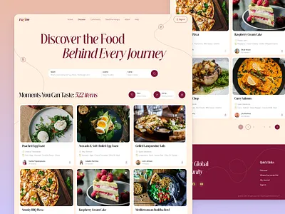 Meal Discovery Inspiration Platform catalog discovery editorial elegant explore gold luxurious platform red restaurant search serif travel ui
