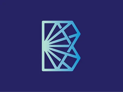 Brays Or Diamond Letter B Logo b letter crystal design diamond geometric graphic design halo jewelry logo luxury typography