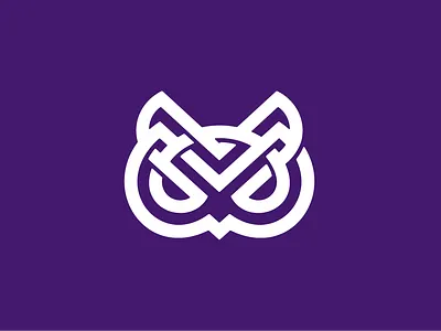 Letter V Owl Logo academics animal bird branding connection design education knot letter v logo owl technology