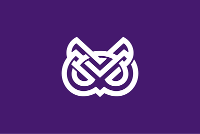 Letter V Owl Logo academics animal bird branding connection design education knot letter v logo owl technology