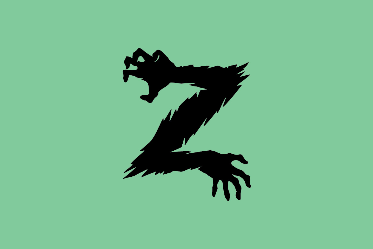 Zombie Letter Z Logo branding claw design dramatic action games graphic design hands horror illustration logo monstrous movies silhouette simple survival typography vector z letter zombie zone