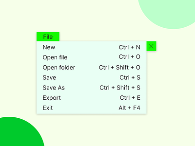 DailyUI #027 Dropdown close code editor daily ui daily ui 027 daily ui 27 dailyui dailyui 027 dailyui 27 design dropdown dropdown menu editor file green menu ui