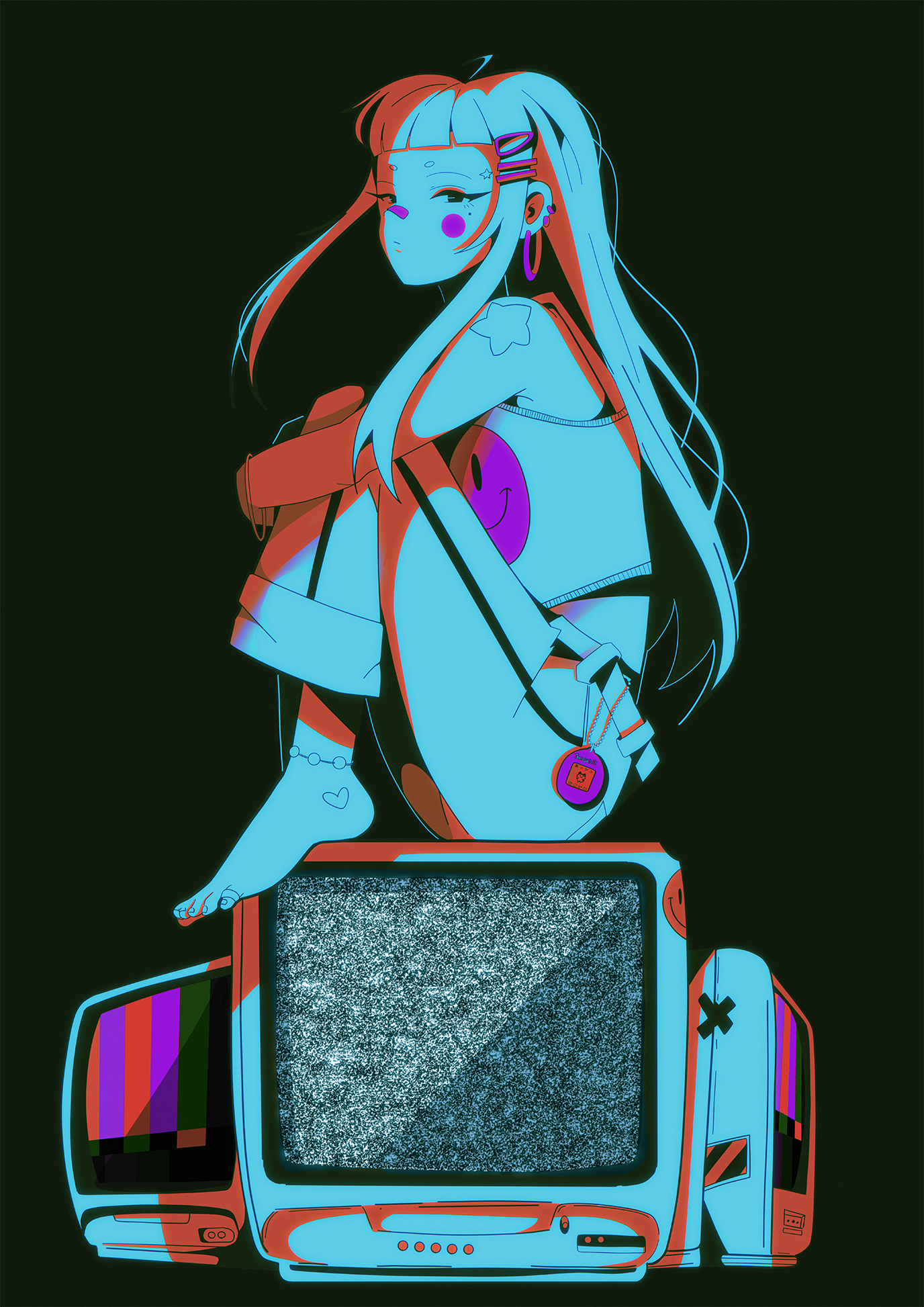 White Noise abstract anime illustration ipad pro poster texture