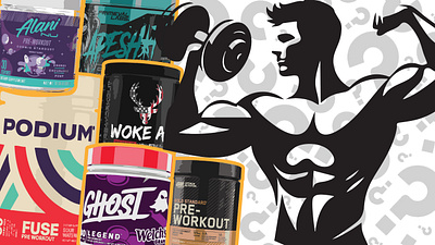 Finding the right pre-workout thumbnail design graphic design vector