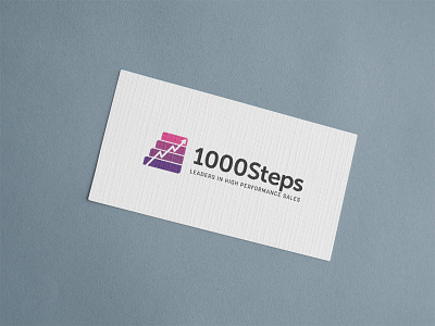 1000Steps 1000 steps b2b branding business chart finance financial graph graphic design lead generation logo logo design rebranding sales sales logo steps
