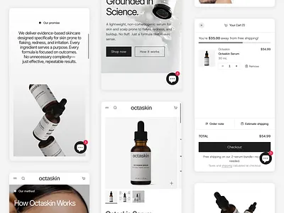 Octaskin beauty products branding clean design gradient graphic design illustration logo minimal modern octaskin skincare ui vector