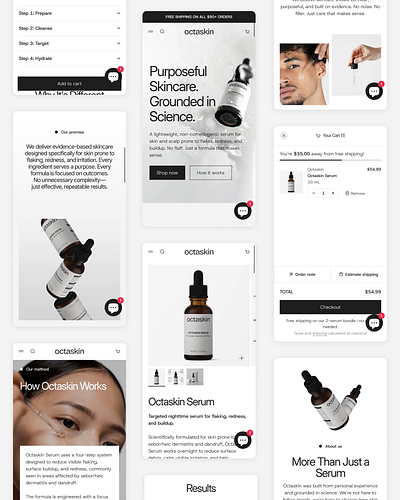 Octaskin beauty products branding clean design gradient graphic design illustration logo minimal modern octaskin skincare ui vector