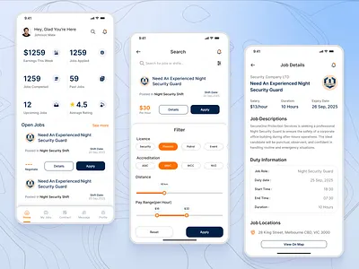 Securiverse — Security Guard Dashboard UI app lean design modern ui product design professional design saas style guide typography ui design ux design web