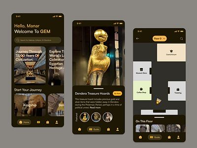 Museum Guide App app design mobile app ui ui design ui ux user interface