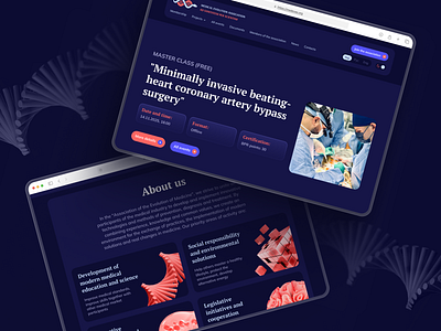 Website design for Medical Evolution Association branding dark mode healthcare design light mode medical innovation medical website ui ux web interface