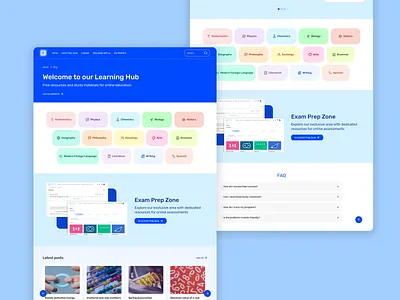 E-Learning Hub - Website UI Design blog clean ui dashboard e learning edtech homepage hub online education online study platform platform saas study hub ui ui design ui redesign web design web platform web responsive website