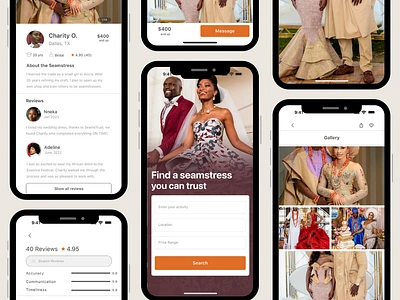 Seamstrust - Find a Vetted Seamstress, Tailor or Designer app dailyui design landing page ui ux web