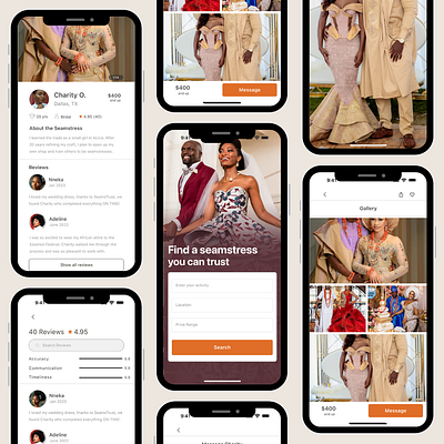 Seamstrust - Find a Vetted Seamstress, Tailor or Designer app dailyui design landing page ui ux web