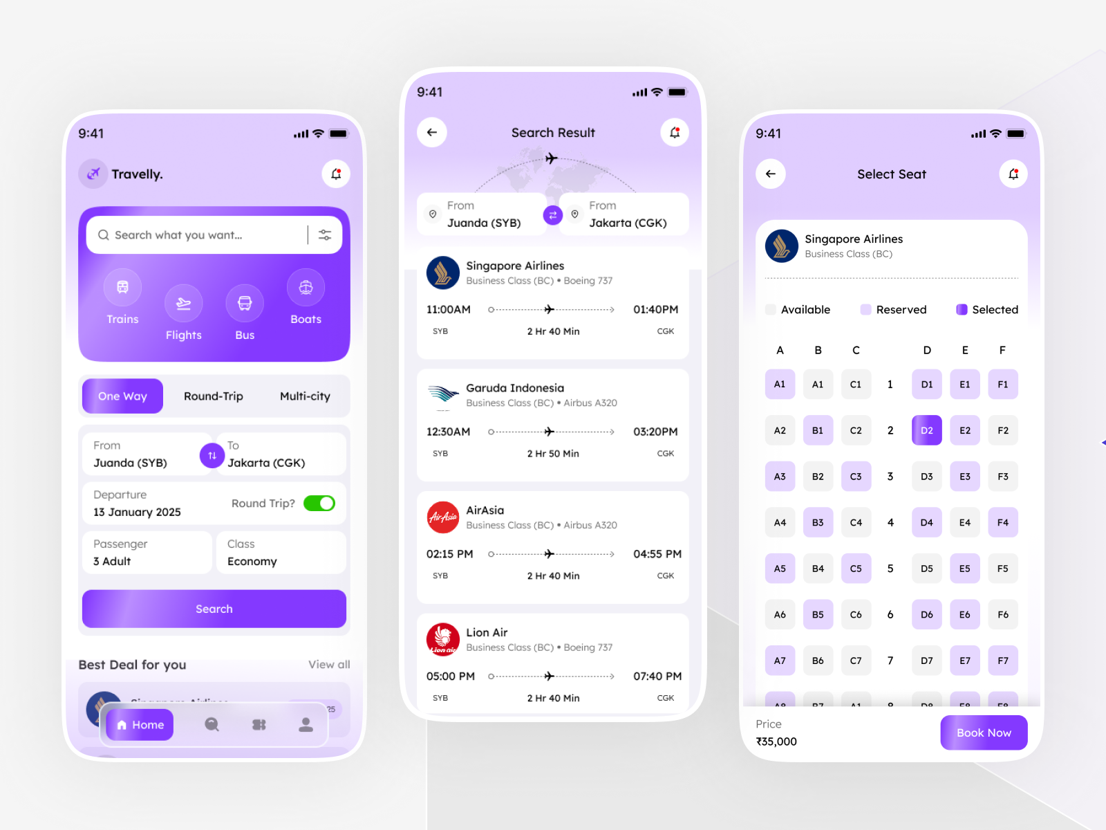 Example of Mobile App UI UX Design (Upto 5 Screens)
