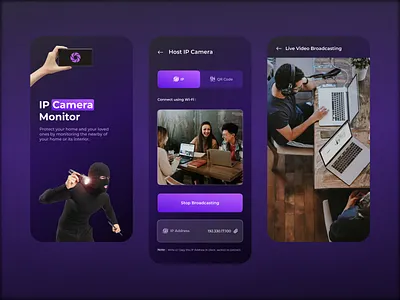 Hi've IP Camera Monitoring App📷🔥 branding graphic design ui