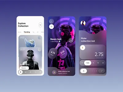 NFT iOS App Explore 3d animation app app design branding graphic design ios logo motion graphics ui