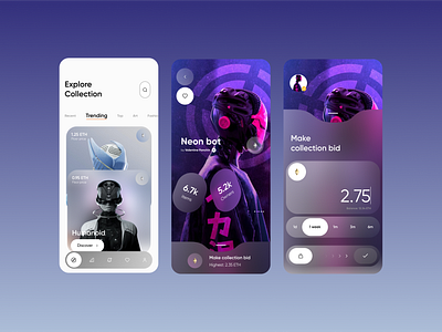 NFT iOS App Explore 3d animation app app design branding graphic design ios logo motion graphics ui