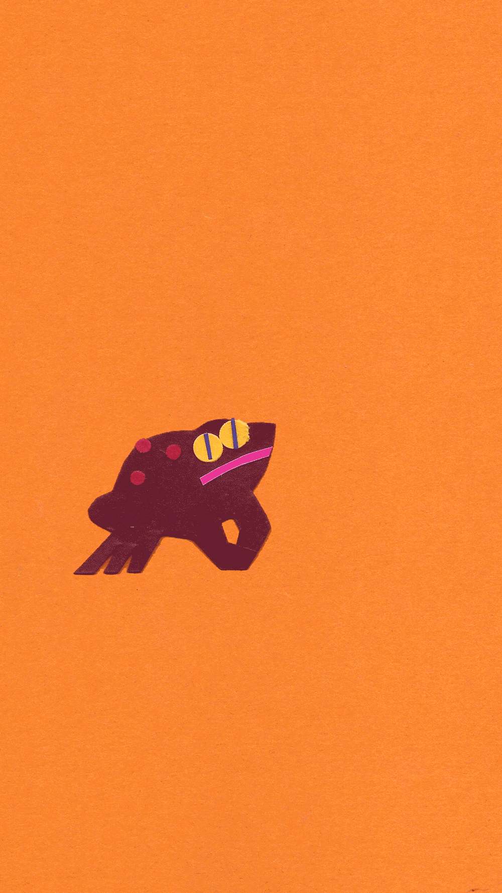 Peachtober 2025 - Toad animation collage color cut paper frog gif illustration loop stop motion texture toad