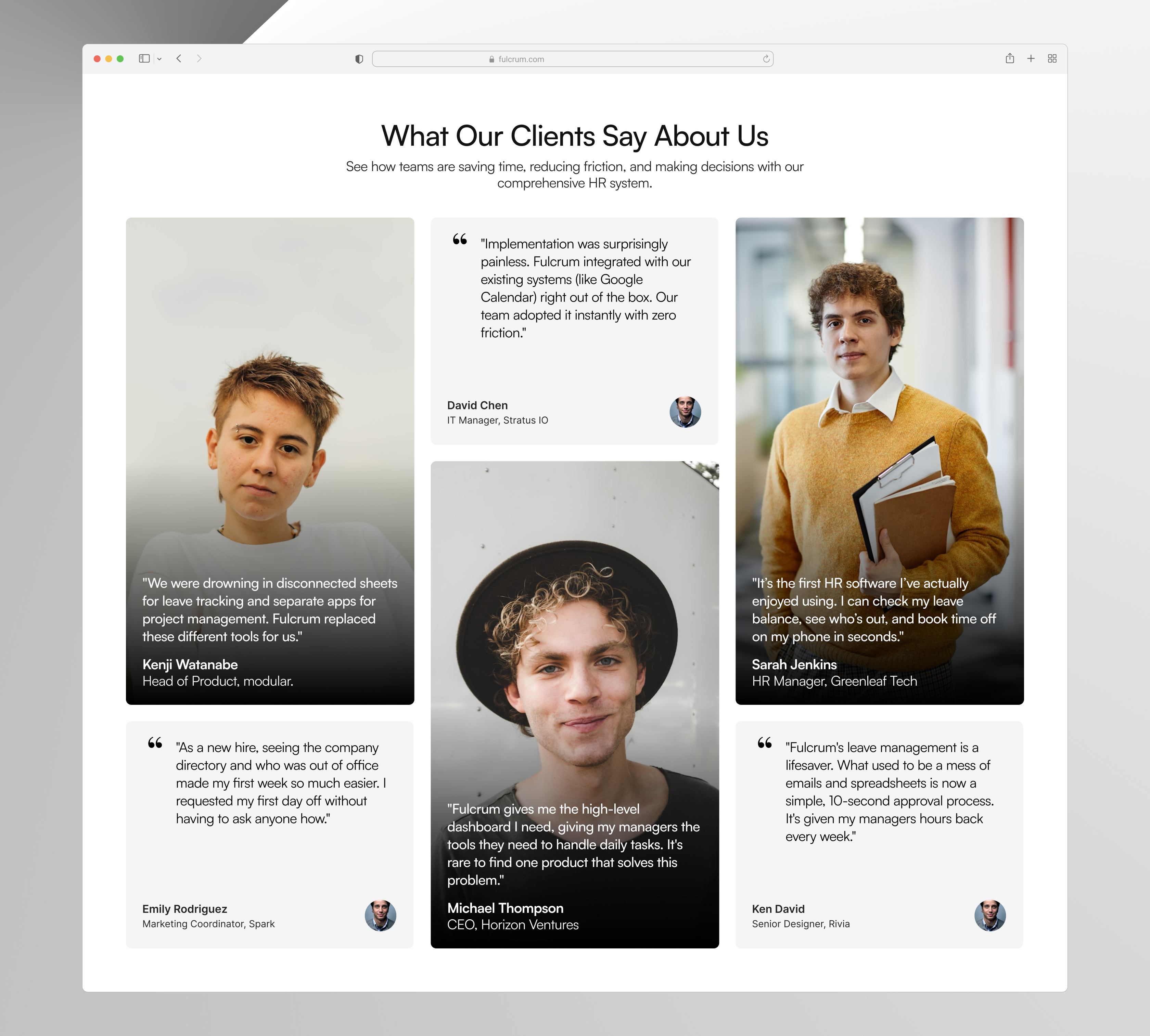 SaaS Testimonial Section clean figma landing page minimal saas testimonial testimonial section ui ux web design website