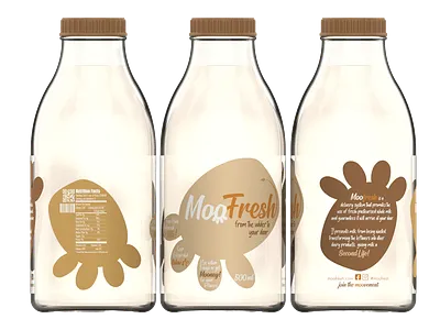 Moofresh Delivery Service graphic design label design logo design milk packaging design service delivery service design