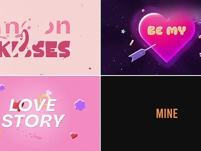 Valentines Typography 3d animation cinematic couple hearts intro love motiondesign papercut pink purple romance romantic romanticday story sweet typography valentine wedding youmotion