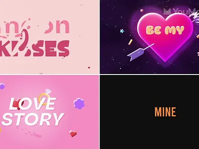 Valentines Typography 3d animation cinematic couple hearts intro love motiondesign papercut pink purple romance romantic romanticday story sweet typography valentine wedding youmotion