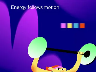 Character Slides animation bold character colorful design dynamic energy fitness gradient illustration minimal modern motivation slides sport strive vibrant workout youmotion