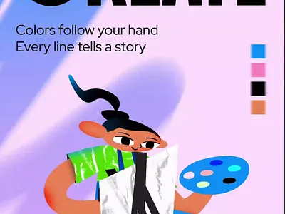 Character Slides animation art character colorful concept create creative design expression gradient illustration inspiration minimal modern motion painter slides storytelling workflow youmotion