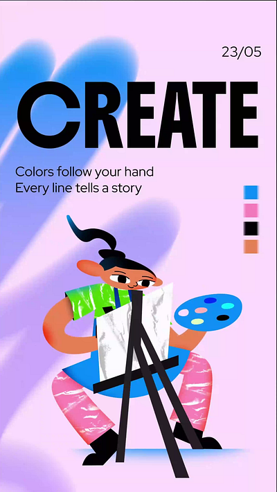 Character Slides animation art character colorful concept create creative design expression gradient illustration inspiration minimal modern motion painter slides storytelling workflow youmotion