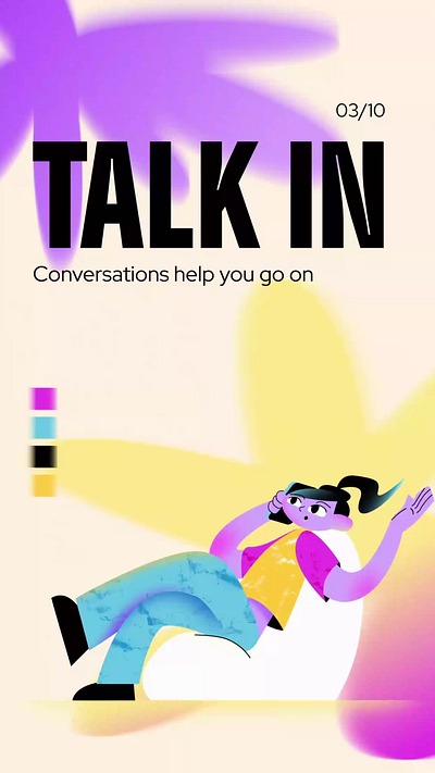 Character Slides animation character chat colorful communication concept creative design gradient illustration lifestyle minimal modern motion people relax slides storytelling talk youmotion