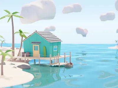islands 3d model illustration