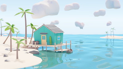 islands 3d model illustration