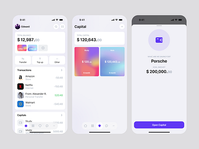Banking Mobile App app app design bank banking banking app clean design expenses finance finance app financial fintech mobile mobile app money payment transaction transfer ui ux