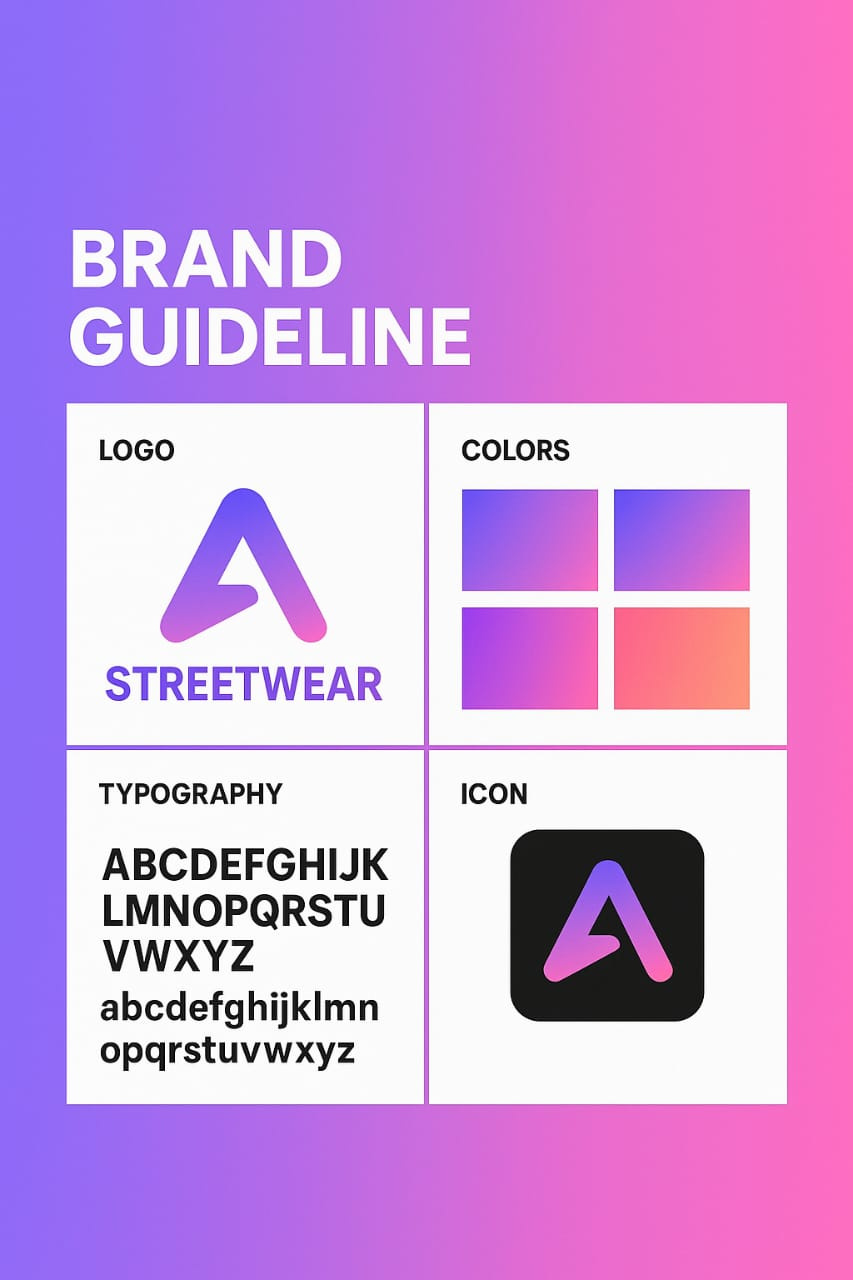 Example of Abstract Gradient Branding& Identity Set