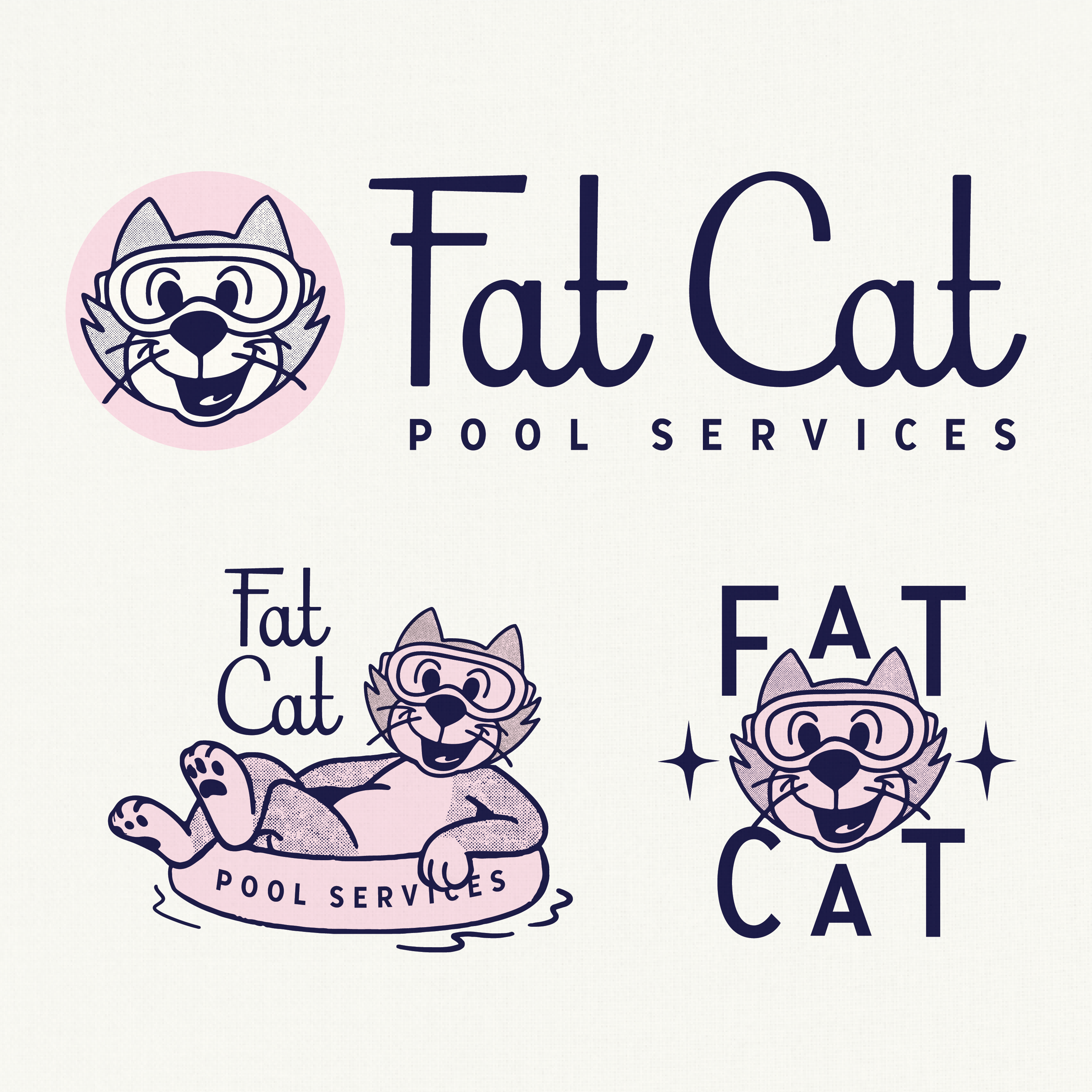 Branding for Fat Cat Pool Services branding design graphic design illustration illustrator logo procreate virginia