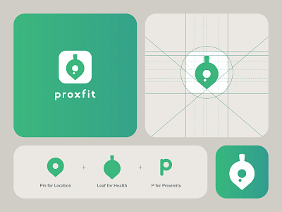 Proxfit – Logo Philosophy & Brand Applications app icon bottle branding bussines card fitness health logo mobile app startup visual identity wellness