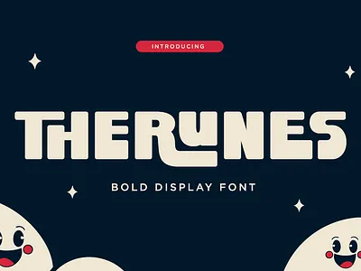 Therunes - Bold Display Font bold bold font cartoon cartoon font fun fun font groovy groovy font kids logo modern modern bold retro retro font vintage