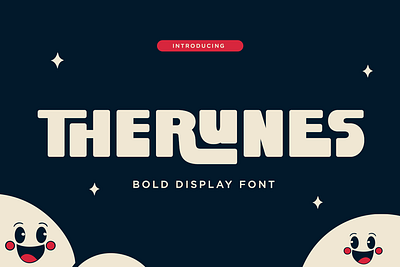 Therunes - Bold Display Font bold bold font cartoon cartoon font fun fun font groovy groovy font kids logo modern modern bold retro retro font vintage