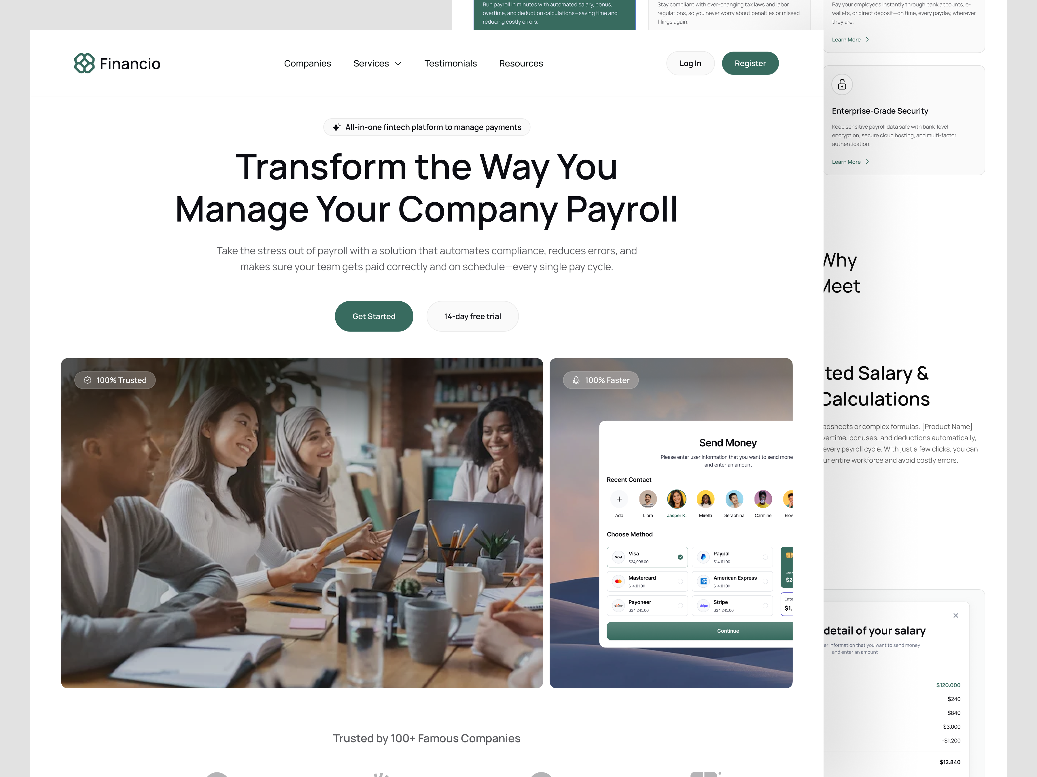 Example of Saa S Landing Page Design 