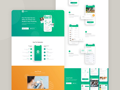 Proxfit – Landing Page for Fitness & Lifestyle App fitness health landing page mobile app ui ux web design wellness