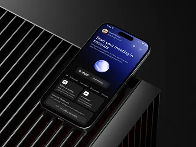 AI Meeting Assistant App: Start Smarter, Not Slower ai ai assistant ai meet note taker ai note ai note taker ai voice ai voice chat app design artificial intelligence branding dark mode lsjnfv mobile mobile app mobile app design product design uidesign uiux uxdesign voice