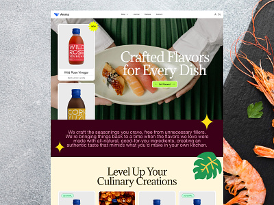 Aroma - Flavors Seasonings Culinary culinary design dish ecommerce elementor flavors food framer landing online page restaurant seasonings store ui webflow website wordpress