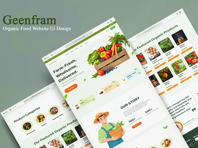 Organic Food Website UI Design clean eating clean ui dashboard ecommerce food app grocery healthy food illustration landig page minimal organic organic food website ui design product page sustainable ui ux web design website wellness