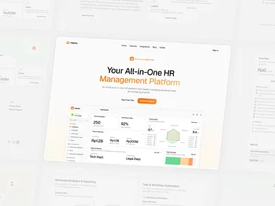 Talenta - HR Management Landing Page Sections clean hatypo hr management human landing page management resource sections taufiq