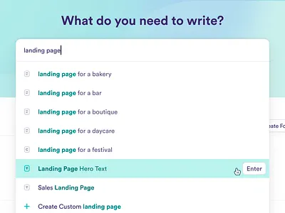 AI Text Editor Prompt Input Dropdown ai copyai dropdown field gradient hover input minimal prompt search shadow simple text ui ux