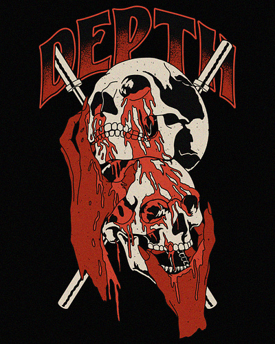 Drag me to Hell 2d art apparel branding clothing commission work dark art design design studio fitness freelance gym illustration merch skull t shirt weightlifting