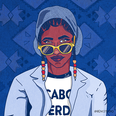 Cape Verdean inspired portrait adobe africa africanheritage caboverde digital art digitalpainting fabric faces graphic design illustration pattern portrait texture
