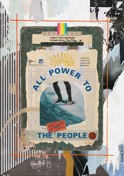 all power to the surf people (longboarder Ver.) album cover book cover collage cover design design digital art graphic design illustration 그래픽디자인 꼴라주 꼴라쥬 콜라주 콜라쥬