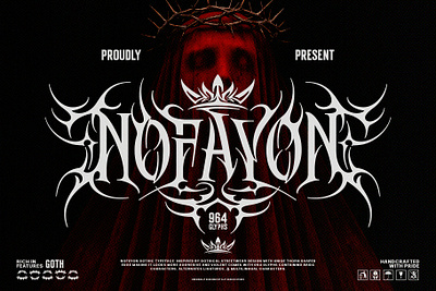 Nofayon Typeface blackletter design font fonts illustration letteing typeface